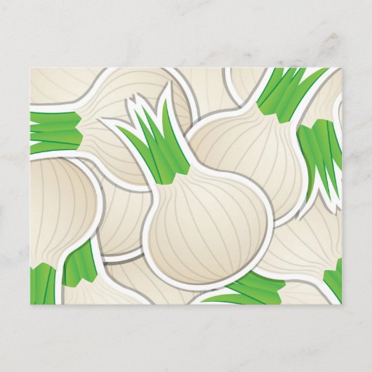 Funky white onions postkarte (Vorderseite)