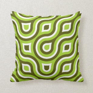 Funky Wild Circle Retro Muster Lime Green Kissen