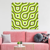 Funky Wild Circle Retro Muster Lime Green Leinwanddruck (Insitu (Wohnzimmer))
