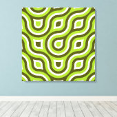 Funky Wild Circle Retro Muster Lime Green Leinwanddruck (Insitu (Holzboden))