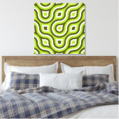 Funky Wild Circle Retro Muster Lime Green Leinwanddruck (Insitu (Schlafzimmer))