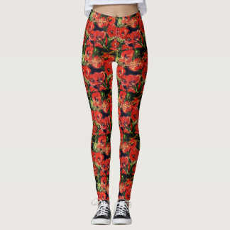 Funky wilde Mohnblumen-Leggings Leggings