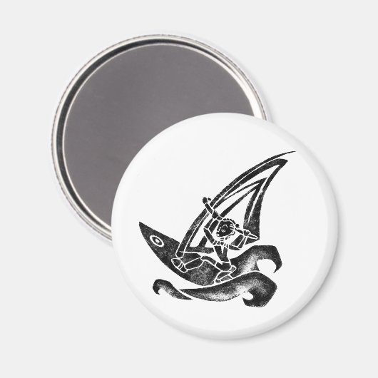 Funky Windsurfer Magnet (Vorderseite/Rückseite)