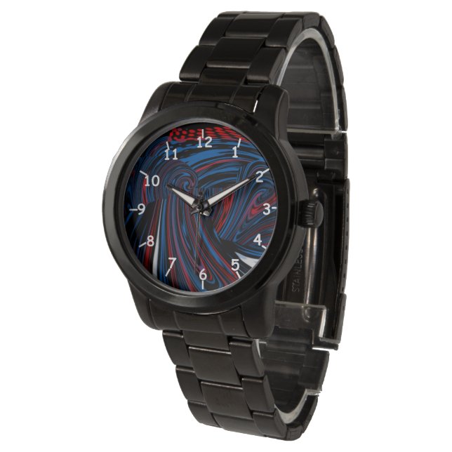 Funky Wirbel Armbanduhr (Schrägansicht)