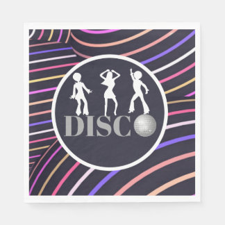 Funky Wirbel Disco-Thema 70er Jahre Party Serviette