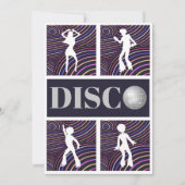 Funky Wirbel Disco Theme 70er Party Einladung (Vorderseite)