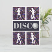 Funky Wirbel Disco Theme 70er Party Einladung (Stehend Vorderseite)