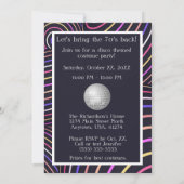 Funky Wirbel Disco Theme 70er Party Einladung (Rückseite)