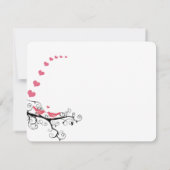 Funky Wirbel Pink Love Bird Tree Wedding RSVP Karte (Rückseite)