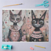 Funky Wired Cats Decoupage Seidenpapier (Basteln)