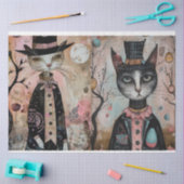 Funky Wired Cats Decoupage Seidenpapier (Basteln)