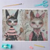 Funky Wired Cats Decoupage Seidenpapier (Basteln)
