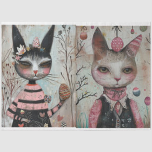 Funky Wired Cats Decoupage Seidenpapier