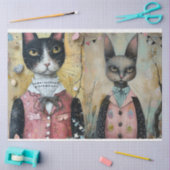 Funky Wired Cats Decoupage Seidenpapier (Basteln)