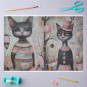 Funky Wired Cats Decoupage Seidenpapier (Basteln)
