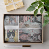 Funky Wired Cats Flaschendekoupage Seidenpapier (Geschenk)