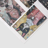 Funky Wired Cats Flaschendekoupage Seidenpapier (Ausschnitt)