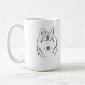 Funky Wolf Head Face Sketch Kaffeetasse (Links)