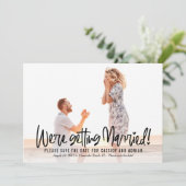 Funky Writing Editable Color Save The Date Karte (Stehend Vorderseite)