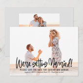 Funky Writing Editable Color Save The Date Karte (Vorne/Hinten)