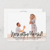 Funky Writing EDITABLE COLOR Save the Date Postkarte (Vorne/Hinten)