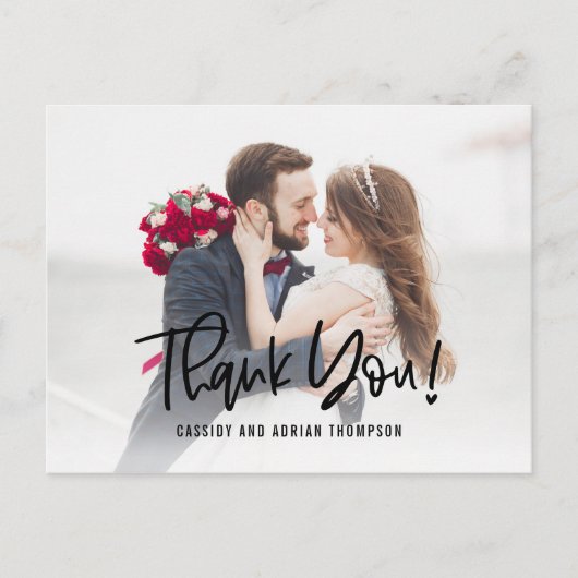 Funky Writing EDITABLE COLOR Vielen Dank Postkarte (Vorderseite)