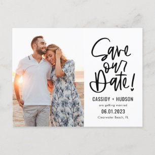 Funky Writing EDITABLE FARBE Rette unser Datum Postkarte