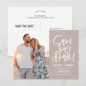 Funky Writing EDITABLE FARBE Rette unser Datum Postkarte (Vorne/Hinten)