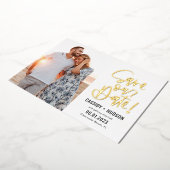 Funky Writing REAL FOIL Save the Date Card Folieneinladung (Gedreht)