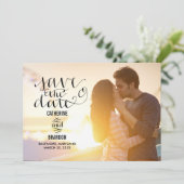 Funky Writing Save The Date - Holz (Stehend Vorderseite)