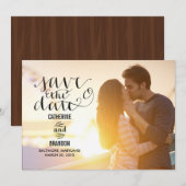 Funky Writing Save The Date - Holz (Vorne/Hinten)
