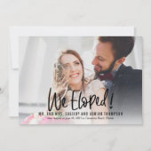 Funky Writing Wedding Elopement Empfang laden ein Dankeskarte (Vorderseite)