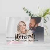 Funky Writing Wedding Elopement Empfang laden ein Dankeskarte (Stehend Vorderseite)