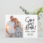 Funky Writy Editable Color Rette unsere Date Card Dankeskarte (Stehend Vorderseite)
