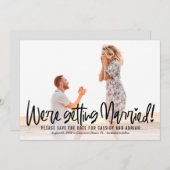 Funky Writy Editable Color Save the Date Card Dankeskarte (Vorne/Hinten)