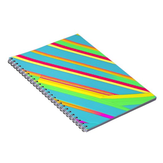 Funky Y2K Stripe Notebook zum Schreiben Notizblock (Rechte Seite)