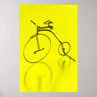 Funky yello Fahrradposter Poster