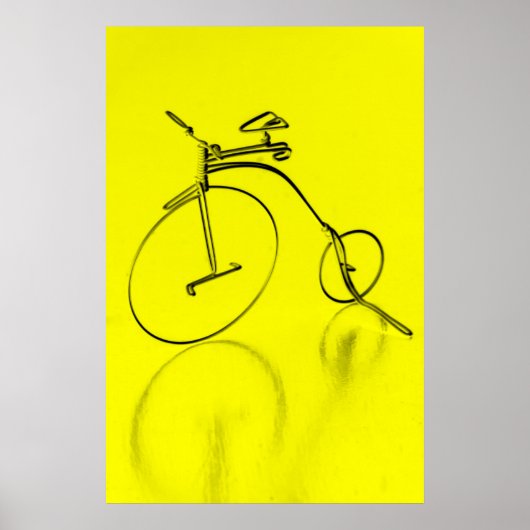 Funky yello Fahrradposter Poster (Vorne)