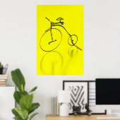 Funky yello Fahrradposter Poster (Heimbüro)