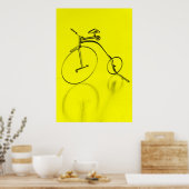 Funky yello Fahrradposter Poster (Küche)