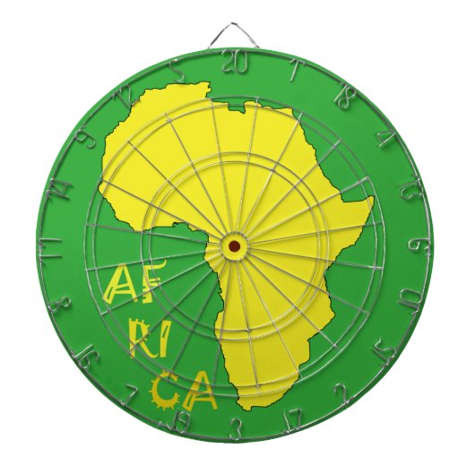 Funky Yellow Africa Map Dartscheibe (vorne)