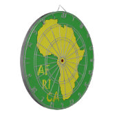 Funky Yellow Africa Map Dartscheibe (Vorderseite Links)