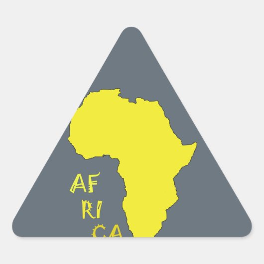 Funky Yellow Africa Map Dreieckiger Aufkleber (Vorderseite)
