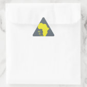 Funky Yellow Africa Map Dreieckiger Aufkleber (Tasche)