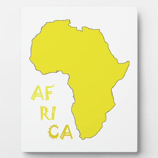 Funky Yellow Africa Map Fotoplatte (Vorderseite)