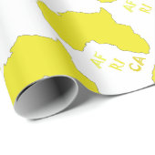 Funky Yellow Africa Map Geschenkpapier (Rolleneckpunkt)