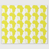 Funky Yellow Africa Map Geschenkpapier (Flach)