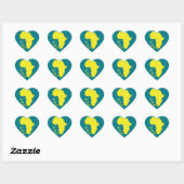Funky Yellow Africa Map Herz-Aufkleber (Blatt)