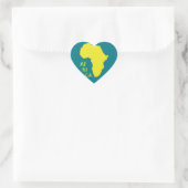 Funky Yellow Africa Map Herz-Aufkleber (Tasche)
