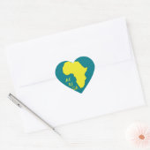 Funky Yellow Africa Map Herz-Aufkleber (Umschlag)